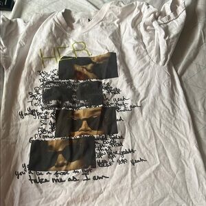 Graphic White T-Shirt with Text and Images
